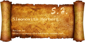 Simonovits Herbert névjegykártya